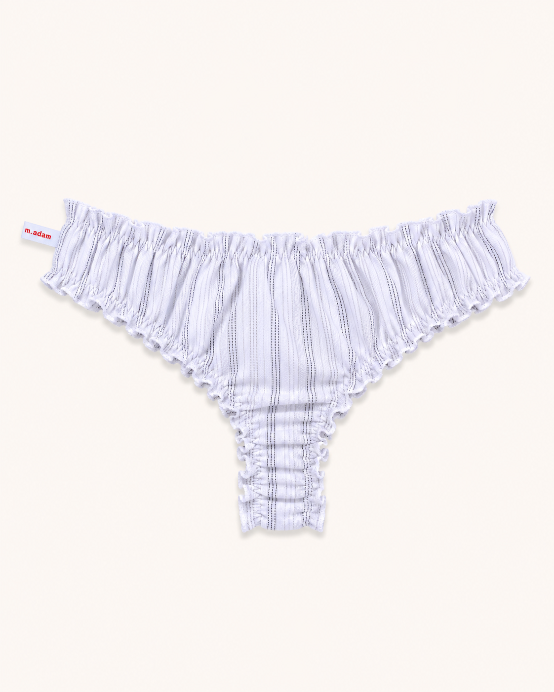 Le Tanga blanc à rayures pointillées