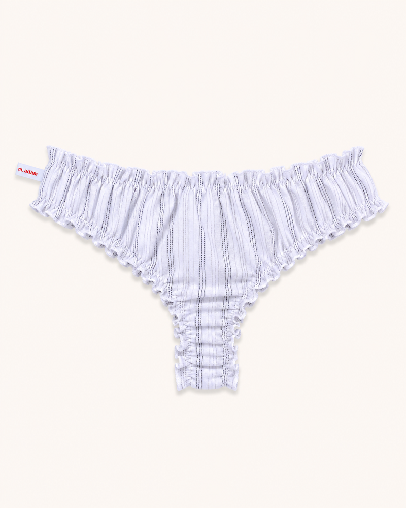 Le Tanga blanc à rayures pointillées