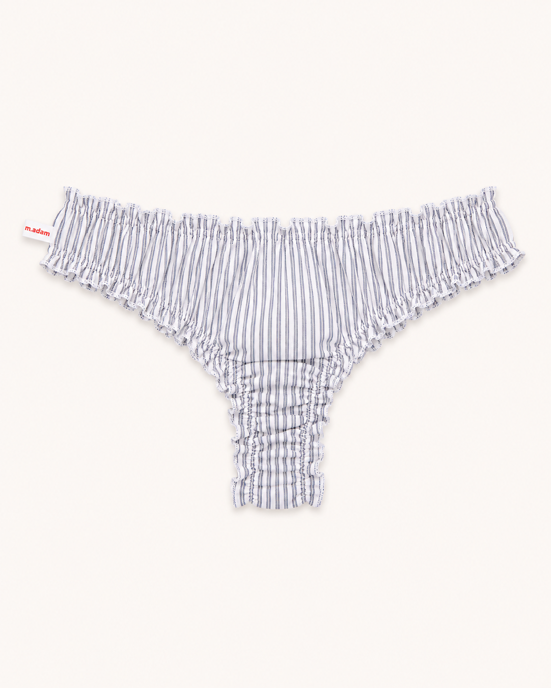 Le Tanga blanc à rayures grises