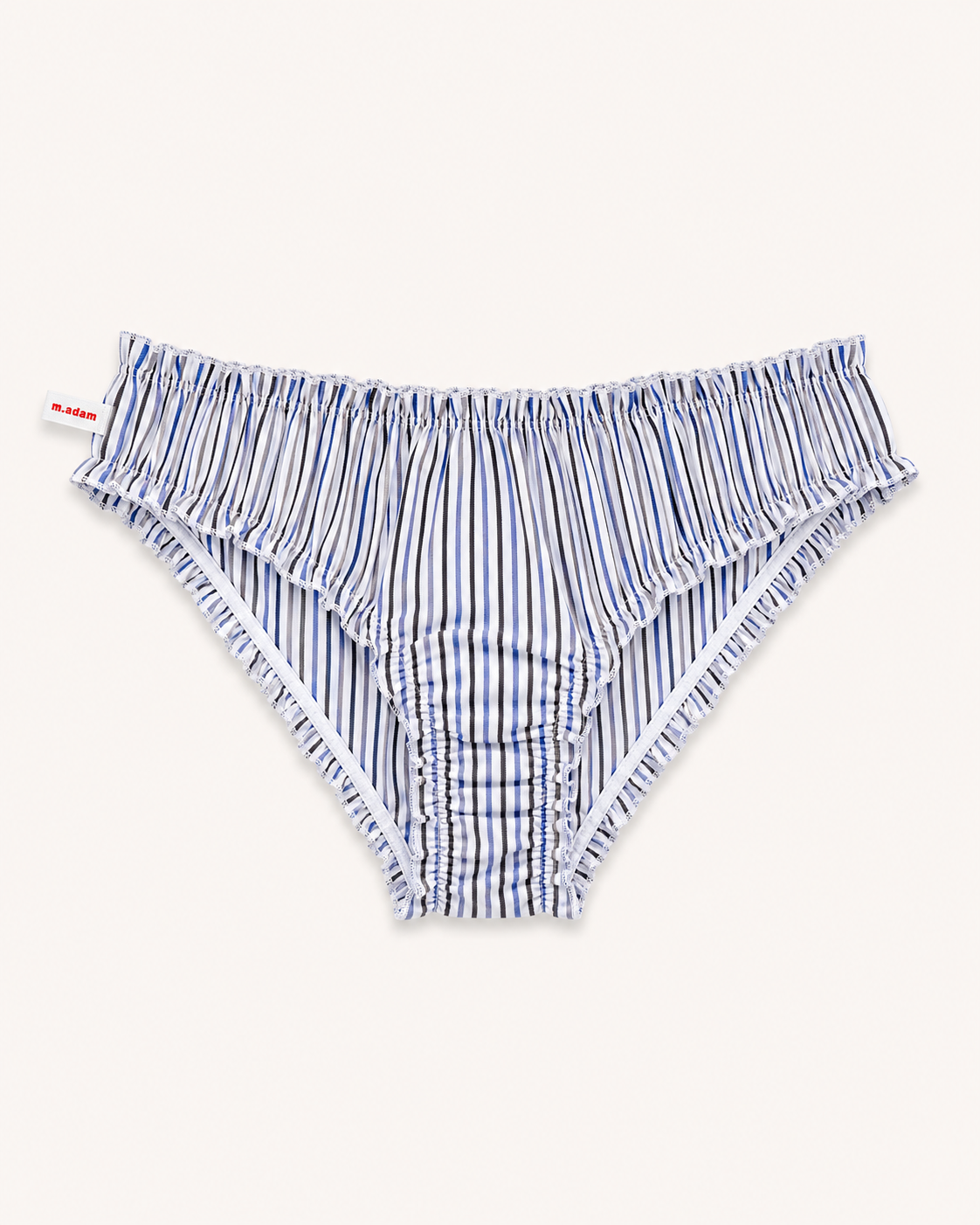 La Culotte blanches à rayures bicolores