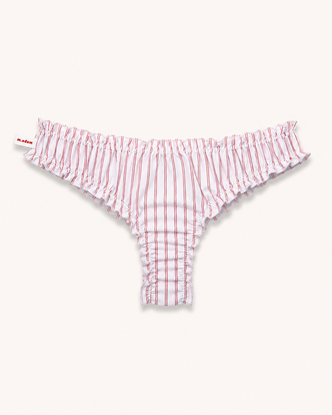 Le Tanga blanc à rayures rouges