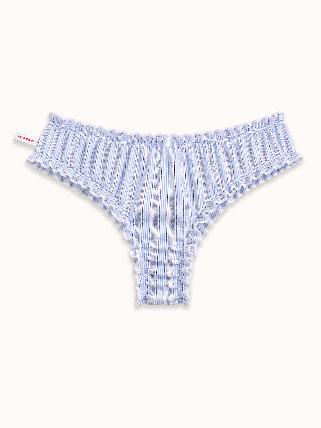 Le Tanga bleu à rayures bicolores